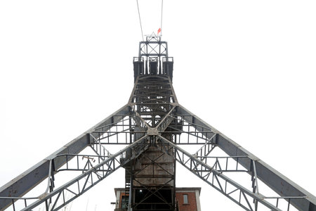 Architectural landscape of headframe in Kailuan coal mine, Tangshan, China