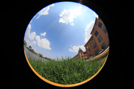 Waterfront City Scenery, Luannan County, Hebei Province, Chinaの写真素材