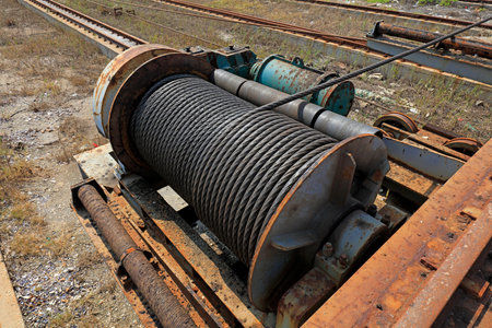 winch in a shipyard
