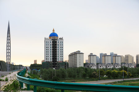 Urban Architectural Scenery, Luannan County, Hebei Province, Chinaのeditorial素材