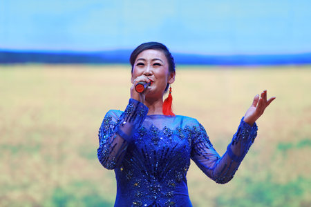 September 27, 2019-Tangshan City, China: song concert scene, Tangshan City, Hebei Province, China, Tangshan City, Hebei Province, China.のeditorial素材