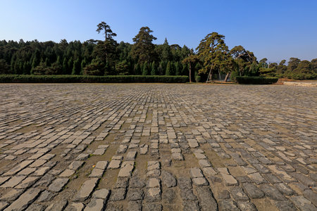 Ground landscape of Shinto of royal mausoleum in Qing Dynastyのeditorial素材