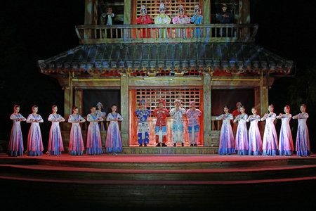 September 24, 2019-Tangshan City, China: photo of the live experience drama âThat year youthâ, Tangshan City, Hebei Province, China.のeditorial素材