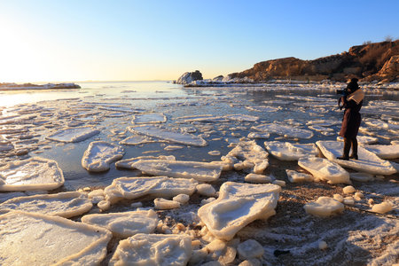 Natural Beach Scenery, Qinhuangdao City, Chinaのeditorial素材