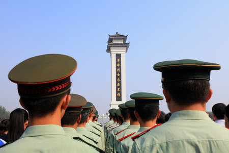 LUANNAN COUNTY, China-September 30, 2017: Memorial activities for the martyrs in a cemetery, LUANNAN COUNTY, Hebei Province, Chinaのeditorial素材