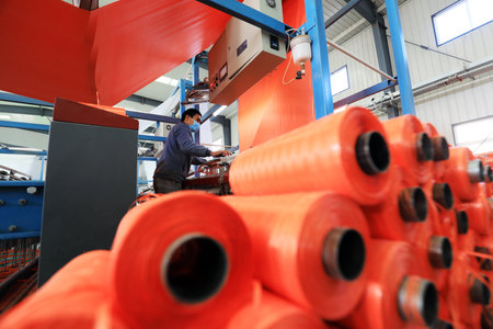 LUANNAN COUNTY, China-December 8, 2020: workers are busy on a packaging product line in a factory, LUANNAN COUNTY, Hebei Province, Chinaのeditorial素材