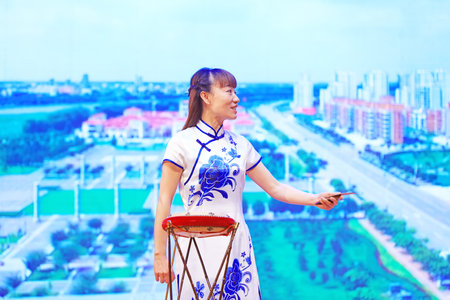 Luannan County-January 24, 2019: Performance of literary and artistic programs on stage, Spring Festival Gala, Luannan County, Hebei Province, Chinaのeditorial素材