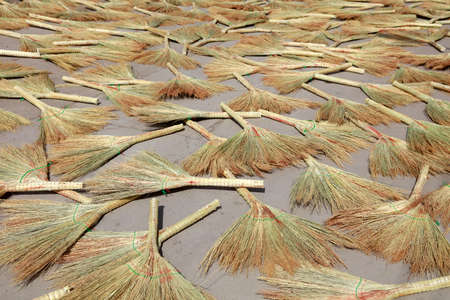 Big broom in the air on the ground, North Chinaの写真素材