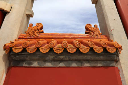 Architectural scenery of Qing Dynasty in Ditan Park, Beijing, China