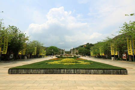 Architectural scenery of Guanyin square on the sea, Sanya City, Hainan Province, China