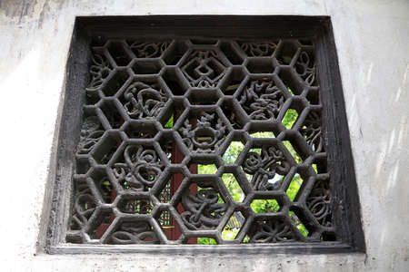 Shanghai, China-June 2, 2018: Exquisite brick carving works in Yu Garden,Shanghai,China