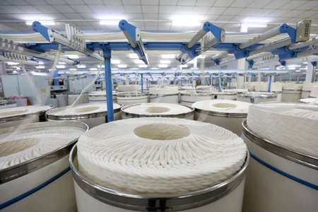 The machinery and equipment of spinning mill are in normal operationのeditorial素材