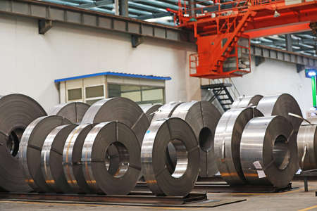 The rolled strip is in the production workshop, North Chinaのeditorial素材