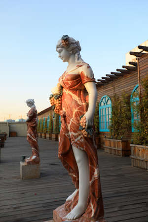 Tangshan City, Hebei Province, China-November 4, 2020: European sexy women sculpture in a parkのeditorial素材