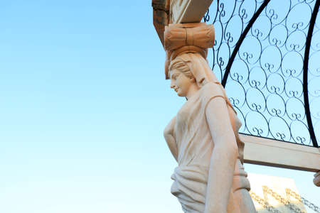 Tangshan City, Hebei Province, China-November 4, 2020: European sexy women sculpture in a parkのeditorial素材