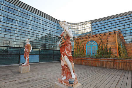 Tangshan City, Hebei Province, China-November 4, 2020: European sexy women sculpture in a parkのeditorial素材