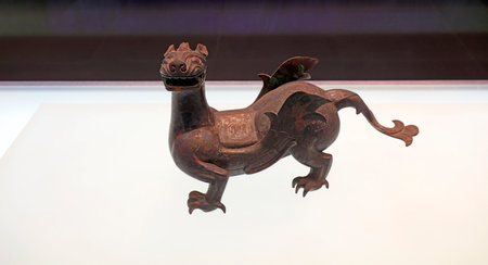 Shijiazhuang, China-October 10, 2018: Chinese soldier sculpture in a museum, Shijiazhuang City, Hebei Province, Chinaのeditorial素材