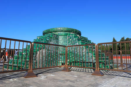 Beijing, China-October 5, 2020: A stove made of green glazed tiles in the temple of heaven, Beijingのeditorial素材