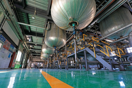 Machinery and equipment of biodiesel production workshop, North Chinaのeditorial素材