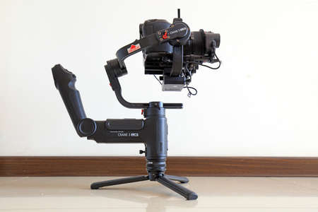 LUANNAN COUNTY, Hebei Province, China-May 2, 2020: Close up of SLR camera stabilizer.
