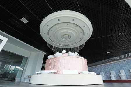 Ceramic products and giant chandeliersのeditorial素材