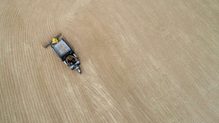 Farmers are drying wheat, aerial photosのeditorial素材