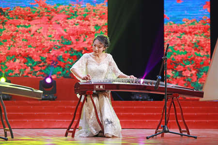 LUANNAN COUNTY, Hebei Province, China - December 30, 2019: The performance of traditional Chinese...
