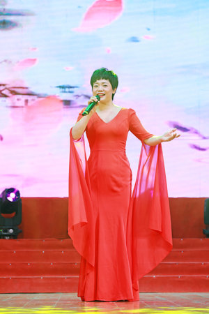 LUANNAN COUNTY, Hebei Province, China - January 11, 2020: Performance of Chinese songs on stage.のeditorial素材