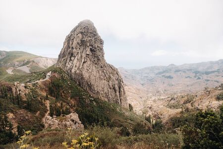 Agando cliff near Garajonay park on La Gomera islandの写真素材