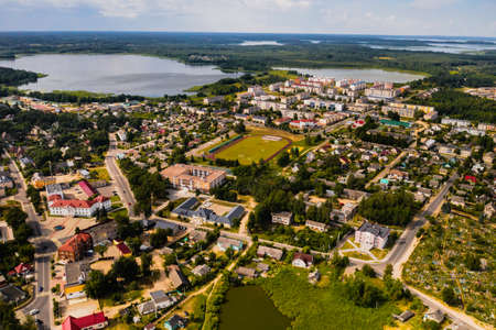 Top view of the city of Braslav in summer, Vitebsk region, Belarus..の写真素材