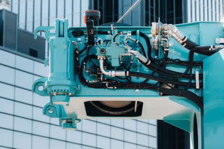 Hydrostatic crane engine.The control system of the crane engine.Lifting hydraulic Department on the...