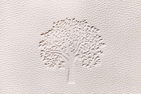 Relief texture with wood on a white background.white embossed faux leather backgroundの写真素材