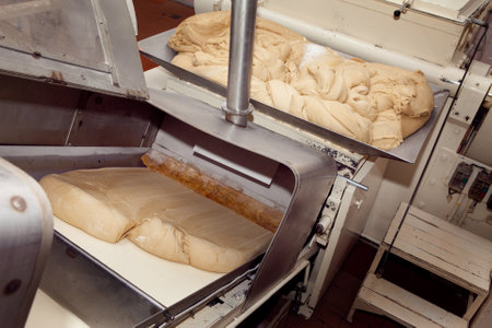 cookie making machine in the factory.の写真素材