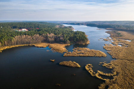 View from the height of the lake Papernya in Belarus. The Nature Of Belarus.