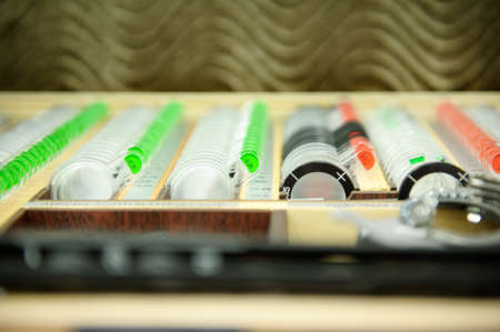 The concept of ophthalmology. The plates contain concave lenses, convex lenses, cylindrical lenses...