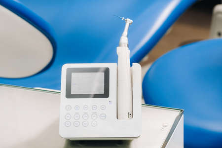 dental equipment in the dentist's office for root canal treatment. Close-up, endomotor.の写真素材