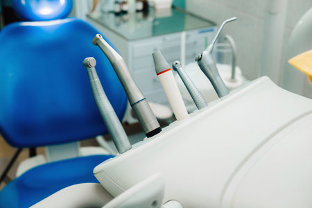 a tool for the dentist before working in his office.の写真素材