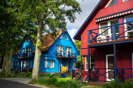 August 17, 2017 Pervalka village, Lithuania, old Lithuanian traditional wooden house in the village.のeditorial素材