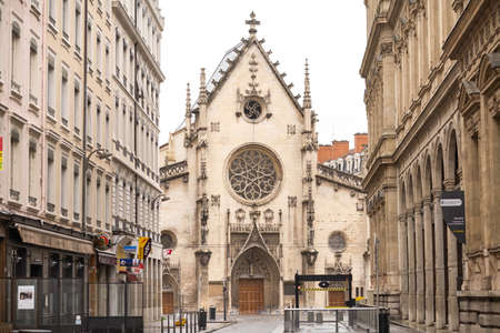 April 7, 2019. Lyon, France.Saint Bonaventure Church-medieval church in Lyon.のeditorial素材