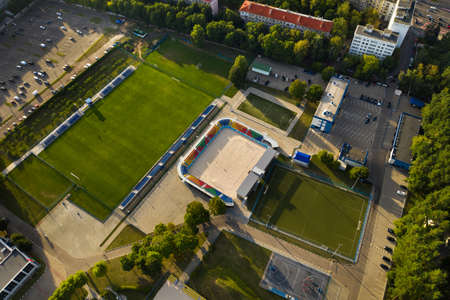 Sports complex in the center of Minsk with outdoor sports grounds for games. Belarus.