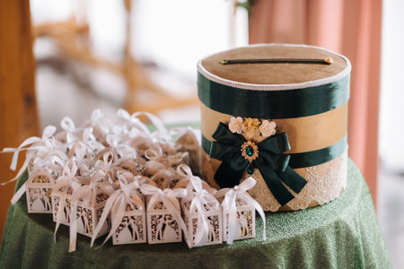 gifts for guests at the wedding ceremony.の写真素材