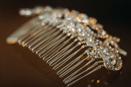 image of a hair clip on the wedding day.の写真素材
