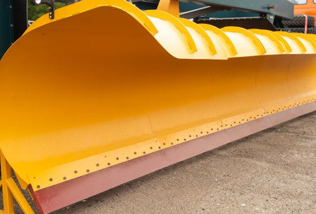 A close-up of the new snow removal blade for vehicles.の写真素材
