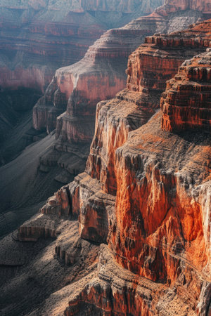 the bright colors of the Arizona gorge. sandstone cliffs in the Grand Canyon. USA. Arizona.の素材