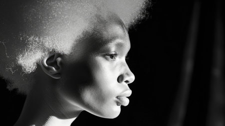 Portrait of an African girl in close-up.の素材