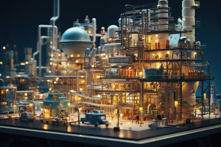 A mock-up of a modern plant for sorting and processing household waste and waste paper.の素材