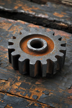 Details The gear is made of metal. Mechanical gears made of steel.の素材