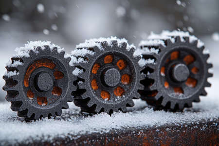 Details The gear is made of metal. Mechanical gears made of steel.の素材