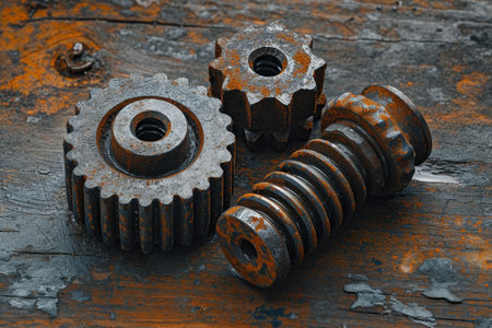 Details The gear is made of metal. Mechanical gears made of steel.の素材