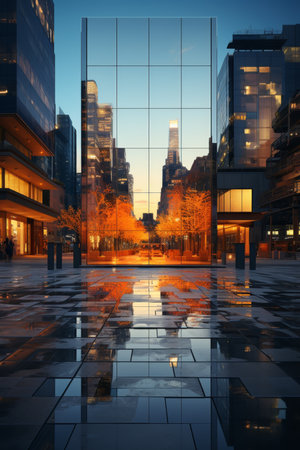 An empty billboard on a city street, an empty billboard with a place to copy text or content, a place for your advertisement.の素材